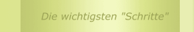 Die wichtigsten "Schritte"